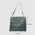 Juli - Handmade Calf Leather Studs Bag With Metallic Closure Petrol Green